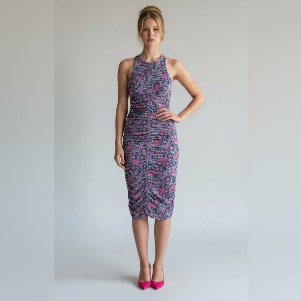 House of Harlow 1960 - Floral Pink and Blue Midi Tank Dress